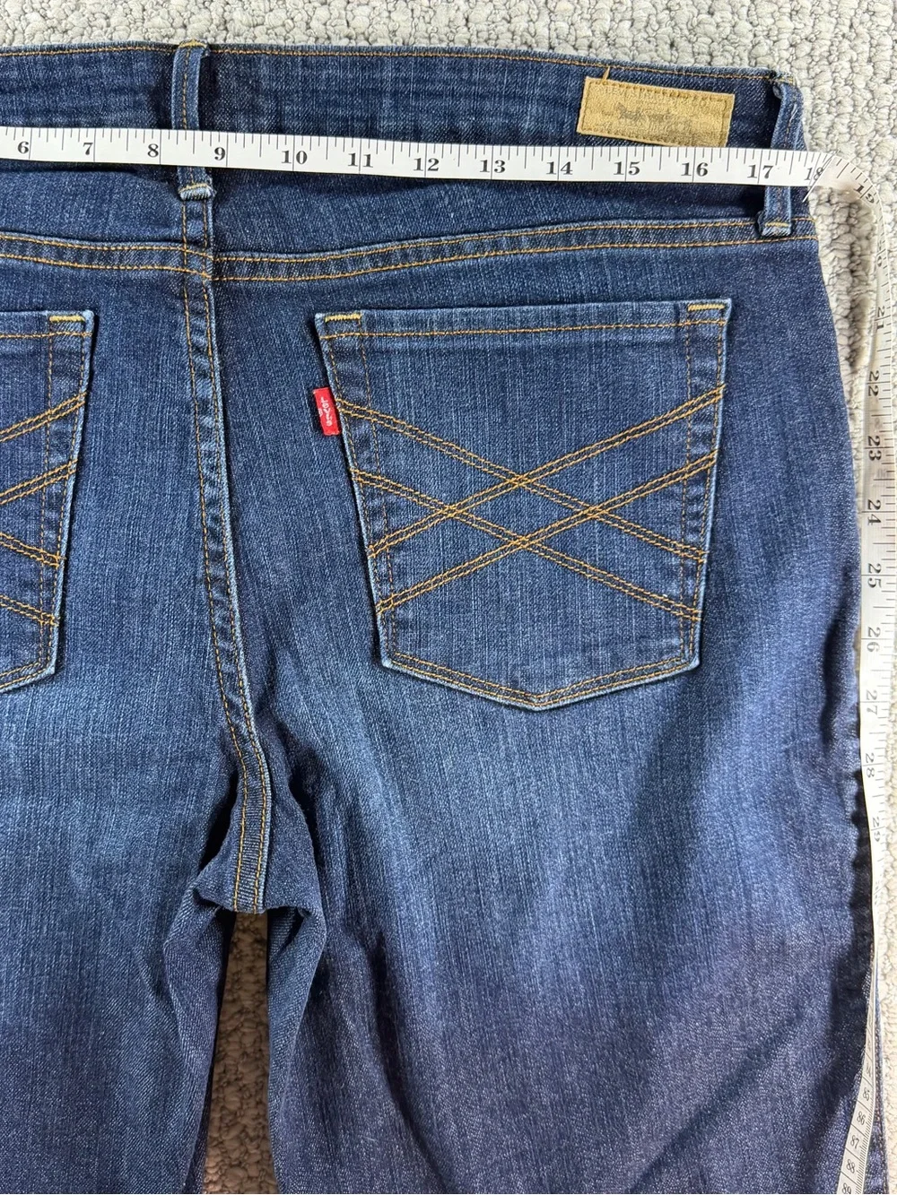 Levi's 545 Women's Denim Blue Jean Cuffed Bermuda Shorts Dark Wash Sz 14